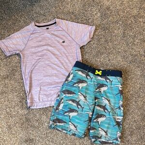 5/$25 Boys 10/12 Lot New Balance top Swim Shorts